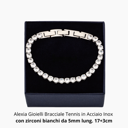 Bracciale Tennis | Acciaio inox e zirconi bianchi - Alexia Gioielli