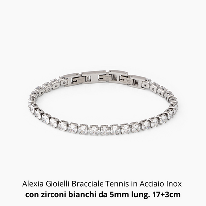 Bracciale Tennis | Acciaio inox e zirconi bianchi - Alexia Gioielli