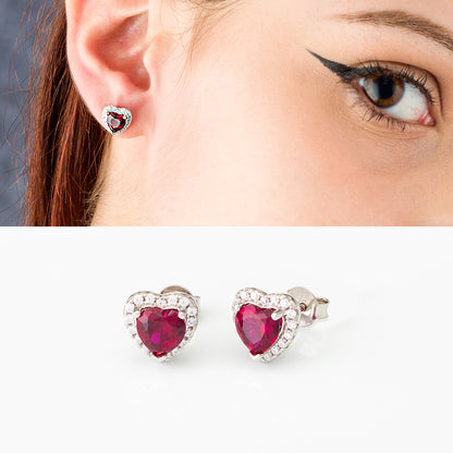 Orecchini Cuore con Zirconi | 6 varianti colore | Amen
