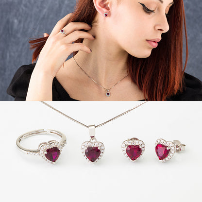 Orecchini Cuore con Zirconi | 6 varianti colore | Amen