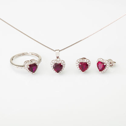 Orecchini Cuore con Zirconi | 6 varianti colore | Amen