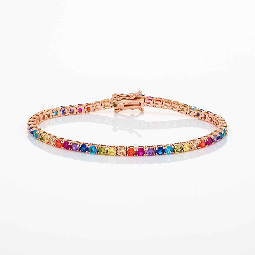 Bracciale Tennis Unisex in Argento con cristalli | Pietre da 3mm