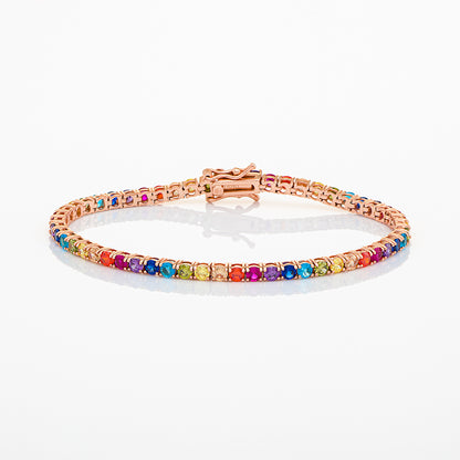 Bracciale Tennis Unisex in Argento con cristalli | Pietre da 3mm