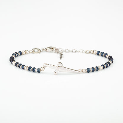 Bracciale in argento rodiato con pietre sfaccettate | 2 varianti | Cesare Paciotti