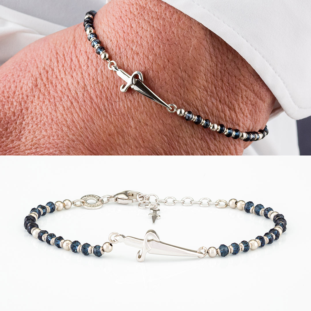 Bracciale in argento rodiato con pietre sfaccettate | 2 varianti | Cesare Paciotti