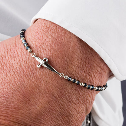 Bracciale in argento rodiato con pietre sfaccettate | 2 varianti | Cesare Paciotti