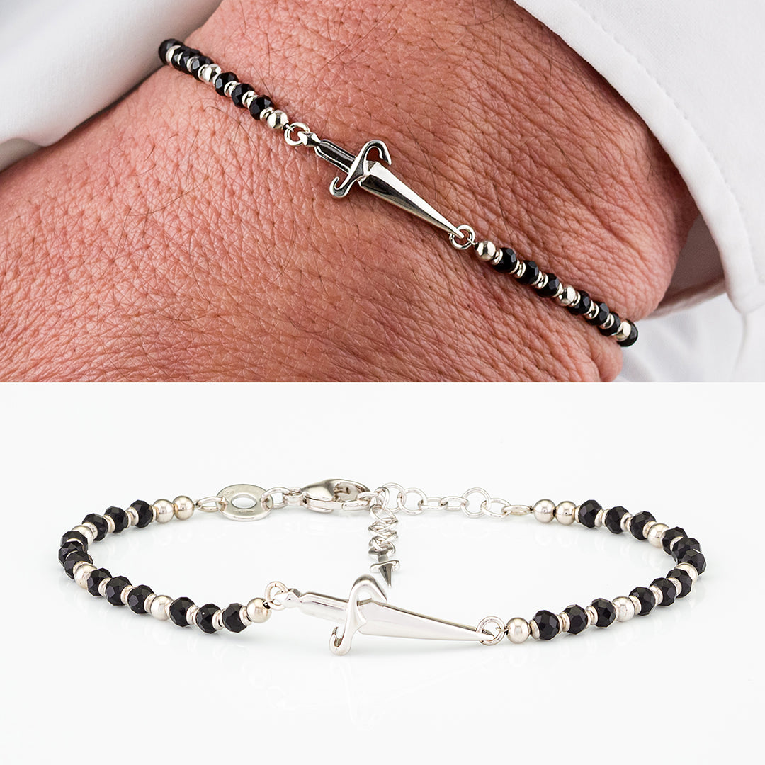 Bracciale in argento rodiato con pietre sfaccettate | 2 varianti | Cesare Paciotti