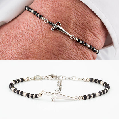 Bracciale in argento rodiato con pietre sfaccettate | 2 varianti | Cesare Paciotti