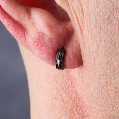 Orecchini Huggie | Black Silver | Cesare Paciotti