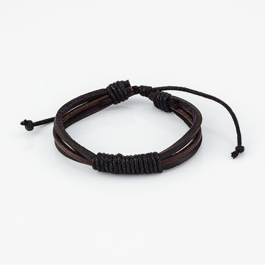 Bracciale vintage in cuoio e cordino