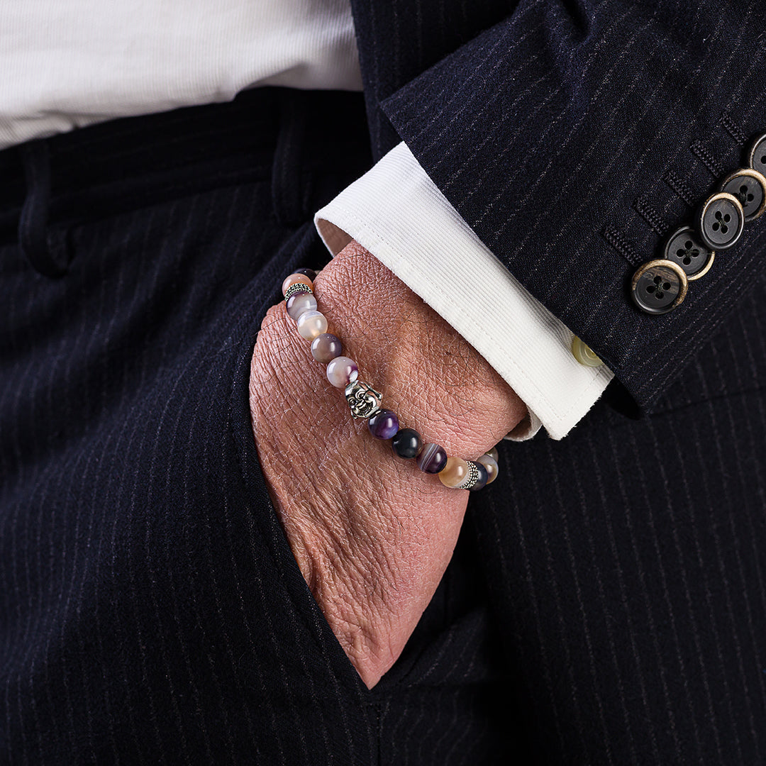 Bracciale in pietre dure | Agata Viola | Charm Buddha Vers. #2