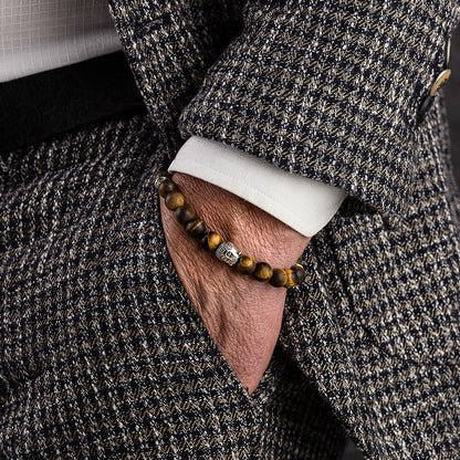 Bracciale in pietre dure | Occhio di Tigre | Charm Buddha Vers. #1