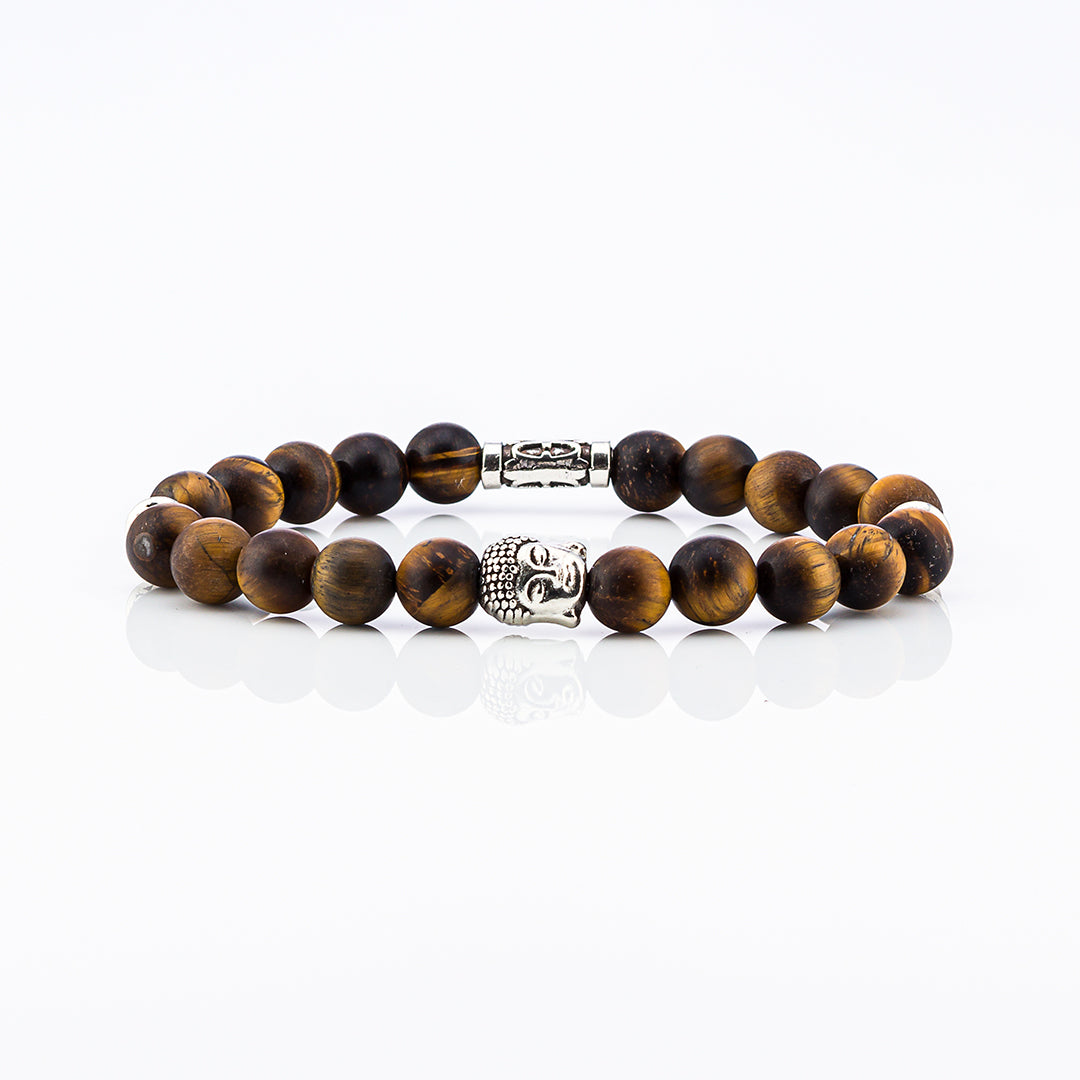 Bracciale in pietre dure | Occhio di Tigre | Charm Buddha Vers. #1