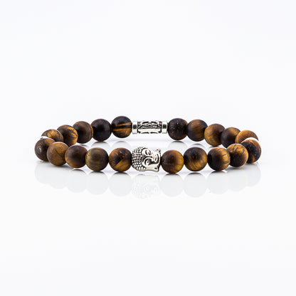 Bracciale in pietre dure | Occhio di Tigre | Charm Buddha Vers. #1
