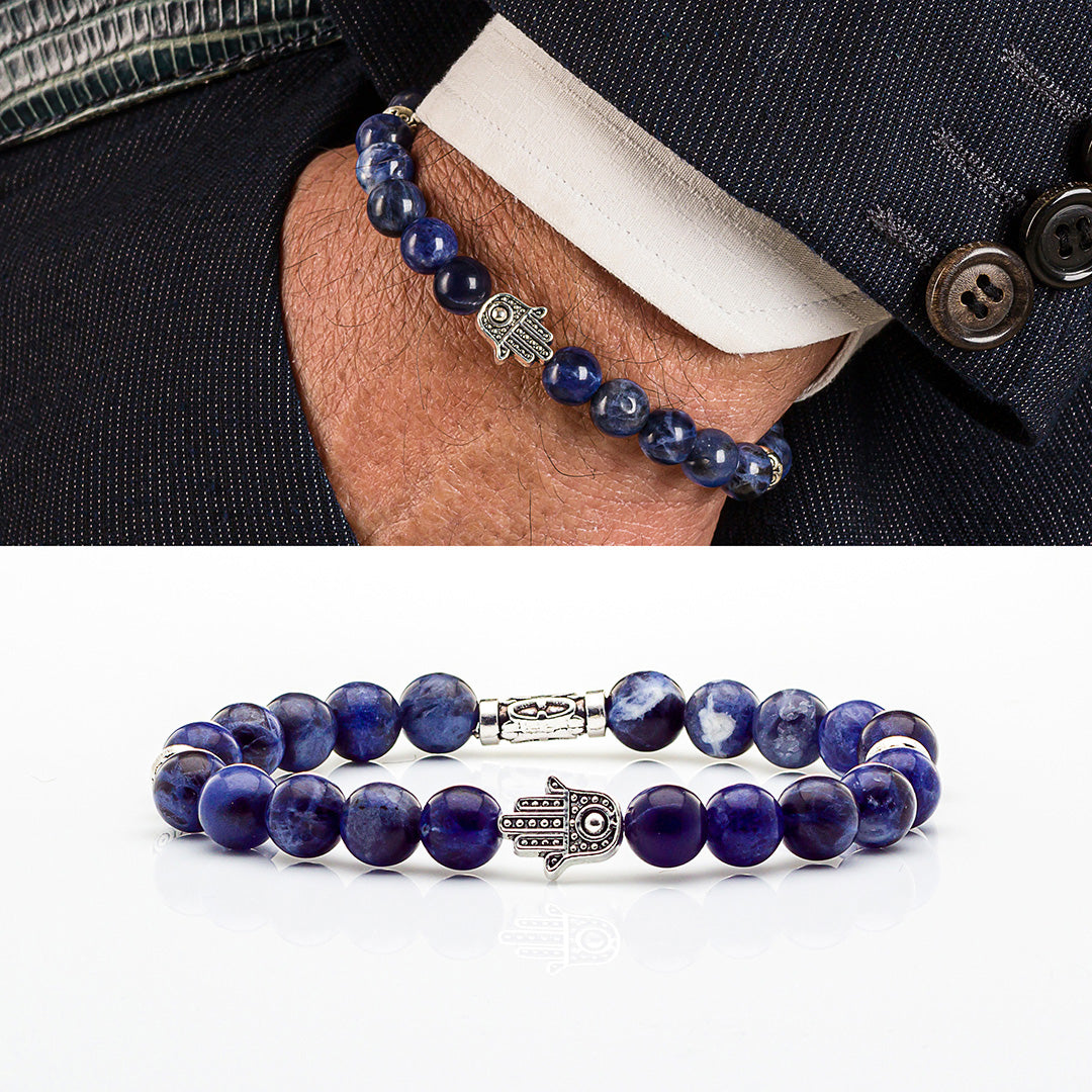 Bracciale in pietre dure | Soladite | Charm Mano di Fatima