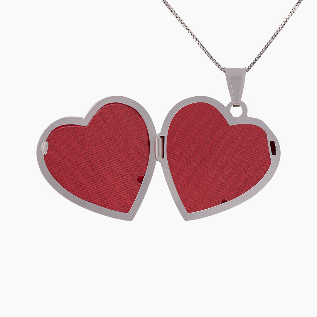 Ciondolo Portafoto a cuore in argento | Personalizzabile