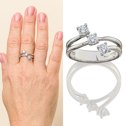 Trilogy in argento con zirconi | Mabina