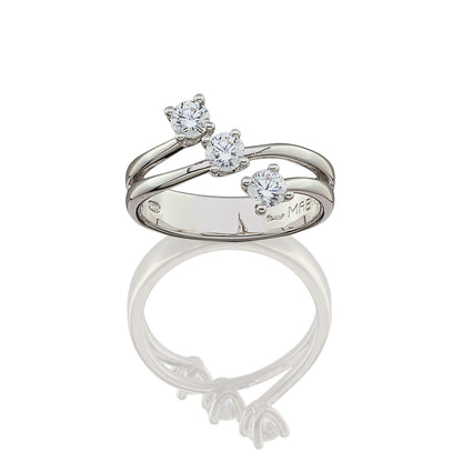 Trilogy in argento con zirconi | Mabina