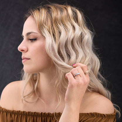 Anello trilogy in Argento con zirconi | Mabina