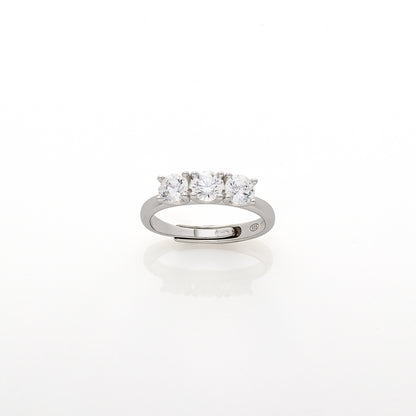 Anello trilogy in Argento con zirconi | Mabina