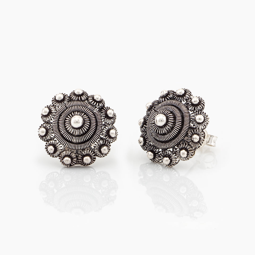 Orecchini in filigrana a lobo bottone sardo| Artiginato Sardo Maria de Deus