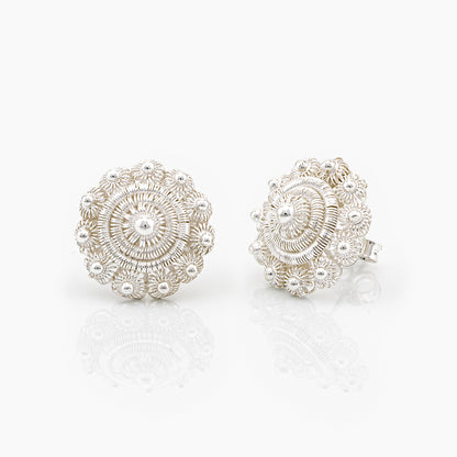 Orecchini in filigrana a lobo bottone sardo| Artiginato Sardo Maria de Deus