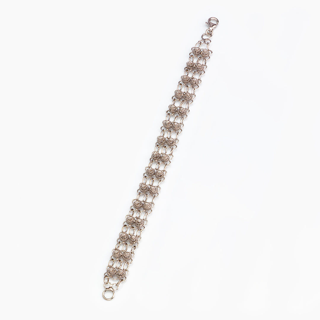 Bracciale in filigrana - Artigianato Sardo con dettaglio bottone - 2 maglie | Maria De Deus