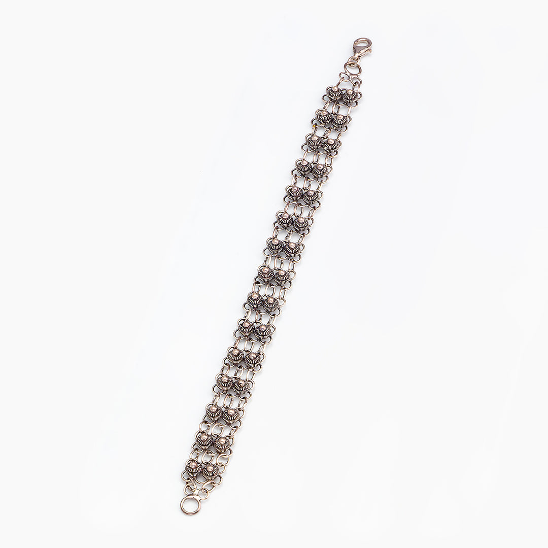 Bracciale in filigrana - Artigianato Sardo con dettaglio bottone - 2 maglie | Maria De Deus