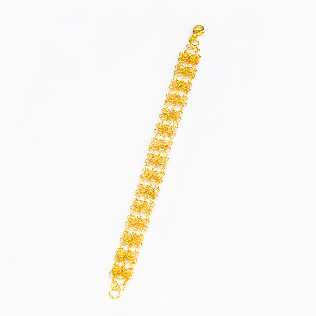 Bracciale in filigrana - Artigianato Sardo con dettaglio bottone - 2 maglie | Maria De Deus