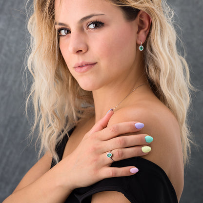 Anello in Oro Bianco con Smeraldo e Brillanti | Mirco Visconti
