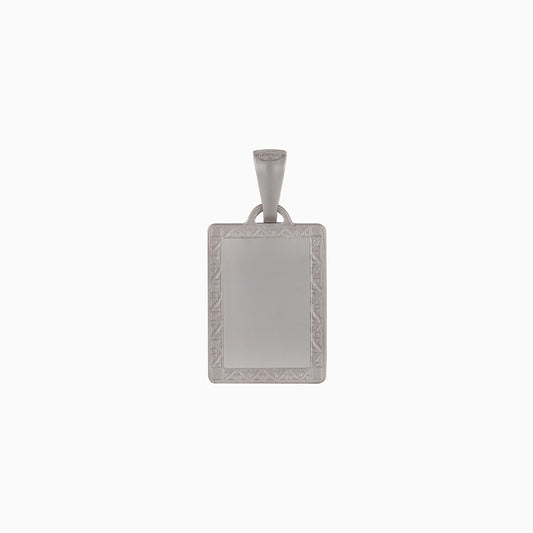 Ciondolo Rettangolare Personalizzato in Argento con Cornice – Pendente da Incidere 14x20 mm