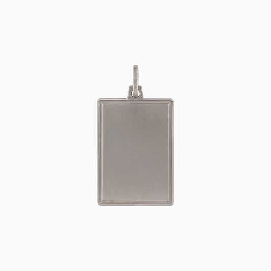 Ciondolo Rettangolare Personalizzato in Argento con Cornice – Pendente da Incidere 18x25 mm