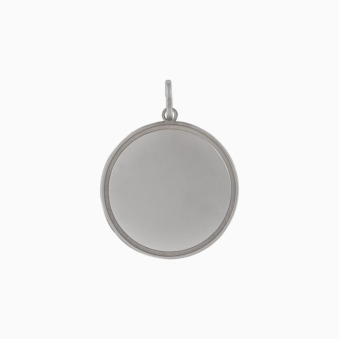 Ciondolo Cerchio Personalizzato in Argento con Cornice Ø 25 mm – Pendente da Incidere