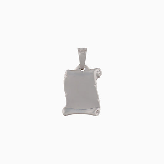 Ciondolo Pergamena Personalizzato in Argento – Pendente da Incidere 14x18 mm
