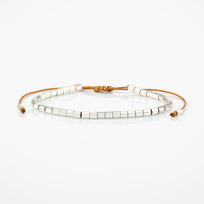 Bracciale in perline di ematite sfaccettato | Gold&Silver